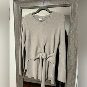 Lascana Large Tunic Tie Front Sweater: Taupe